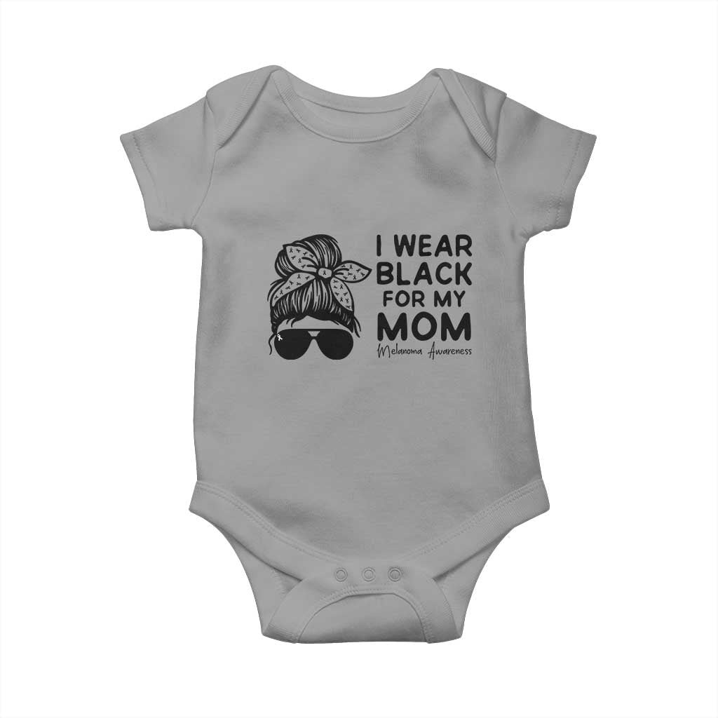 I Wear Black For My Mom Baby Onesie Melanoma Awareness Family Gift