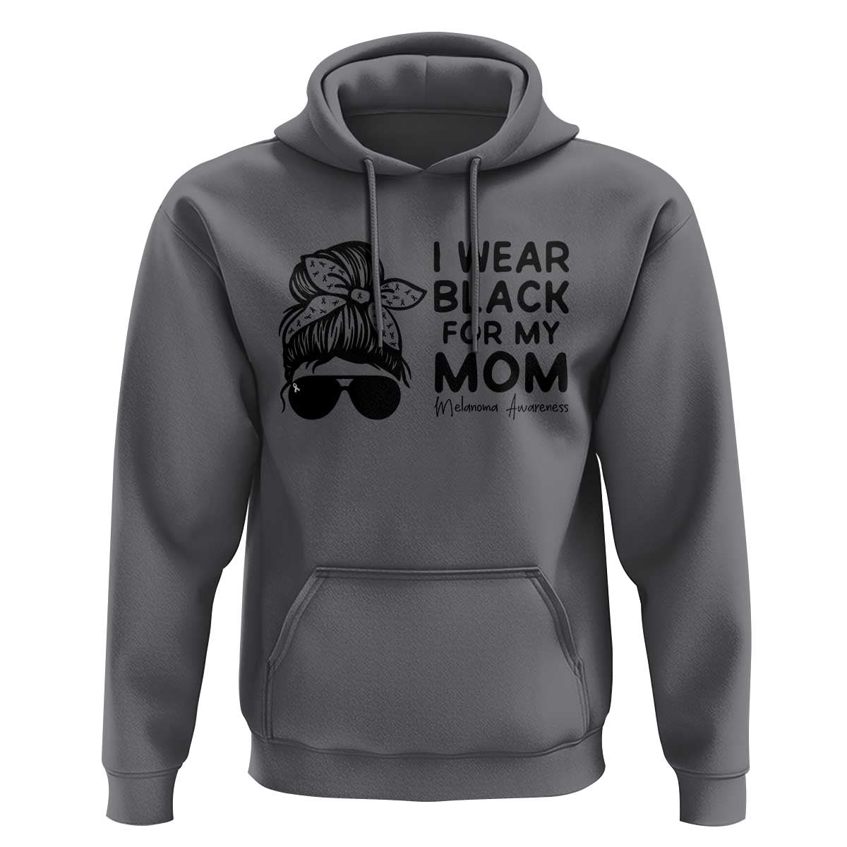 I Wear Black For My Mom Hoodie Melanoma Awareness Family Gift