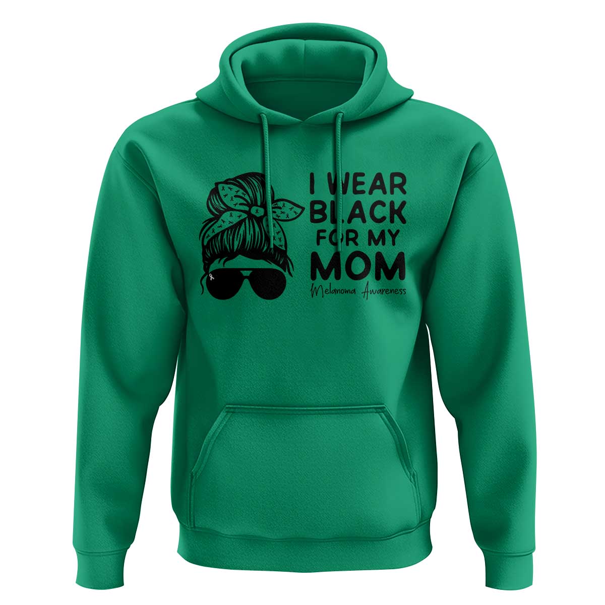 I Wear Black For My Mom Hoodie Melanoma Awareness Family Gift