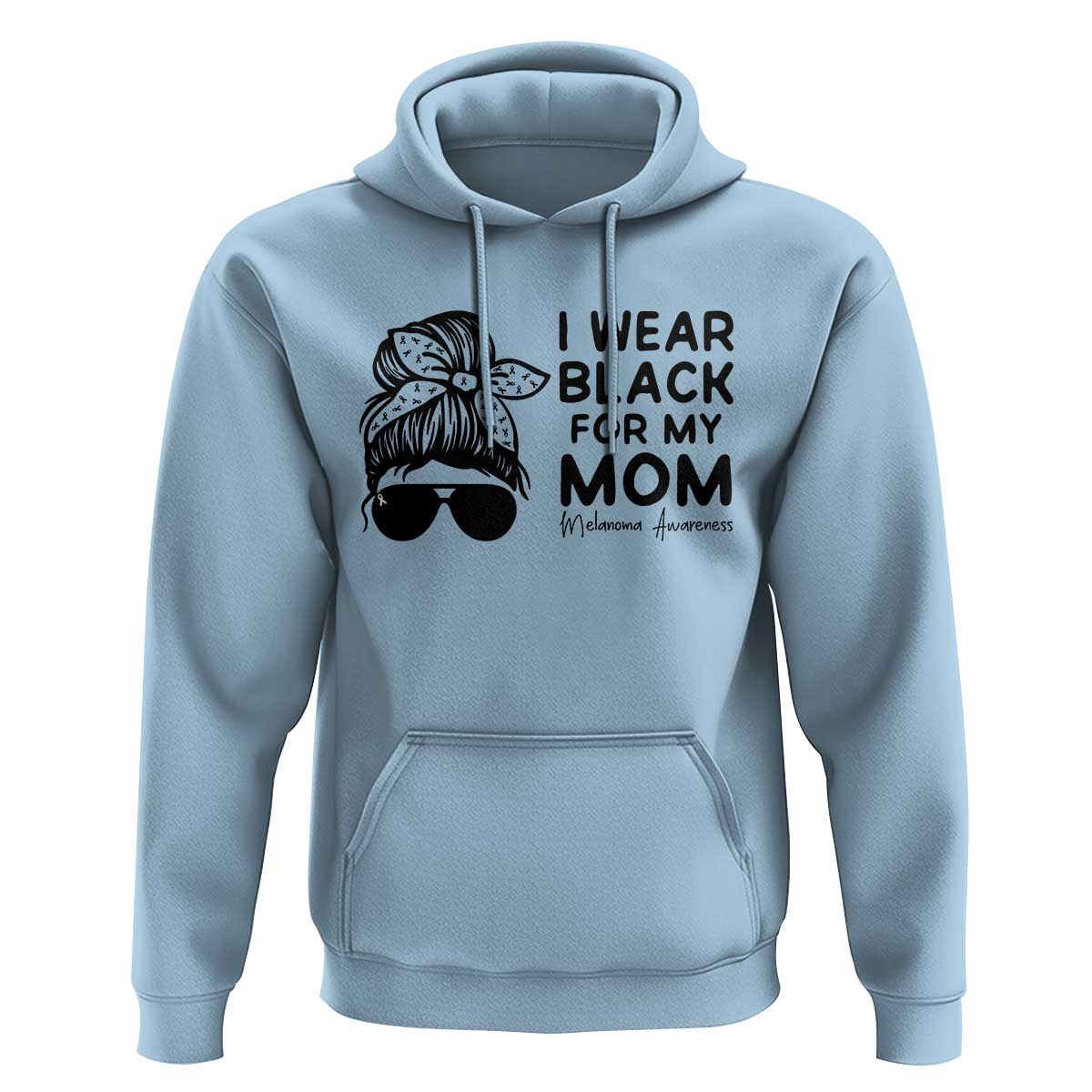 I Wear Black For My Mom Hoodie Melanoma Awareness Family Gift