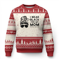 I Wear Black For My Mom Ugly Christmas Sweater Melanoma Awareness Family Gift