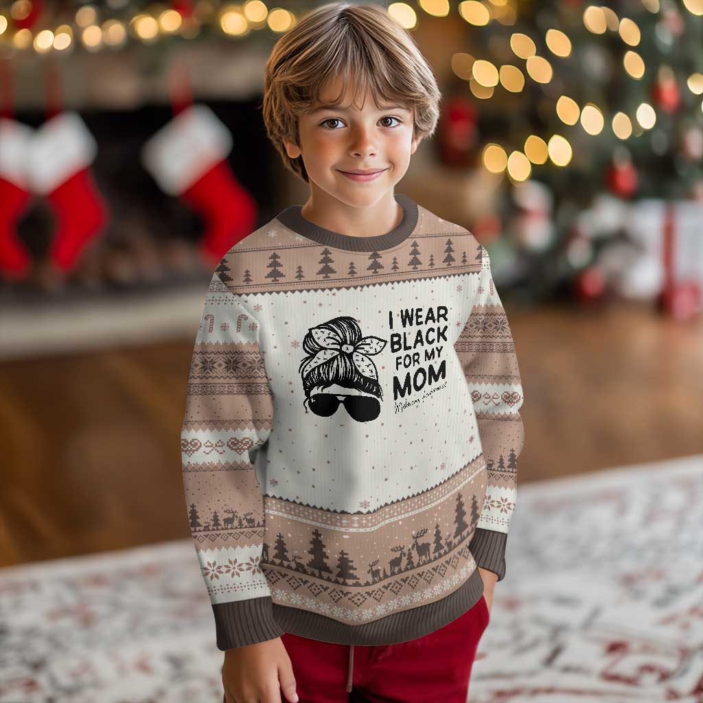 I Wear Black For My Mom Ugly Christmas Sweater Melanoma Awareness Family Gift