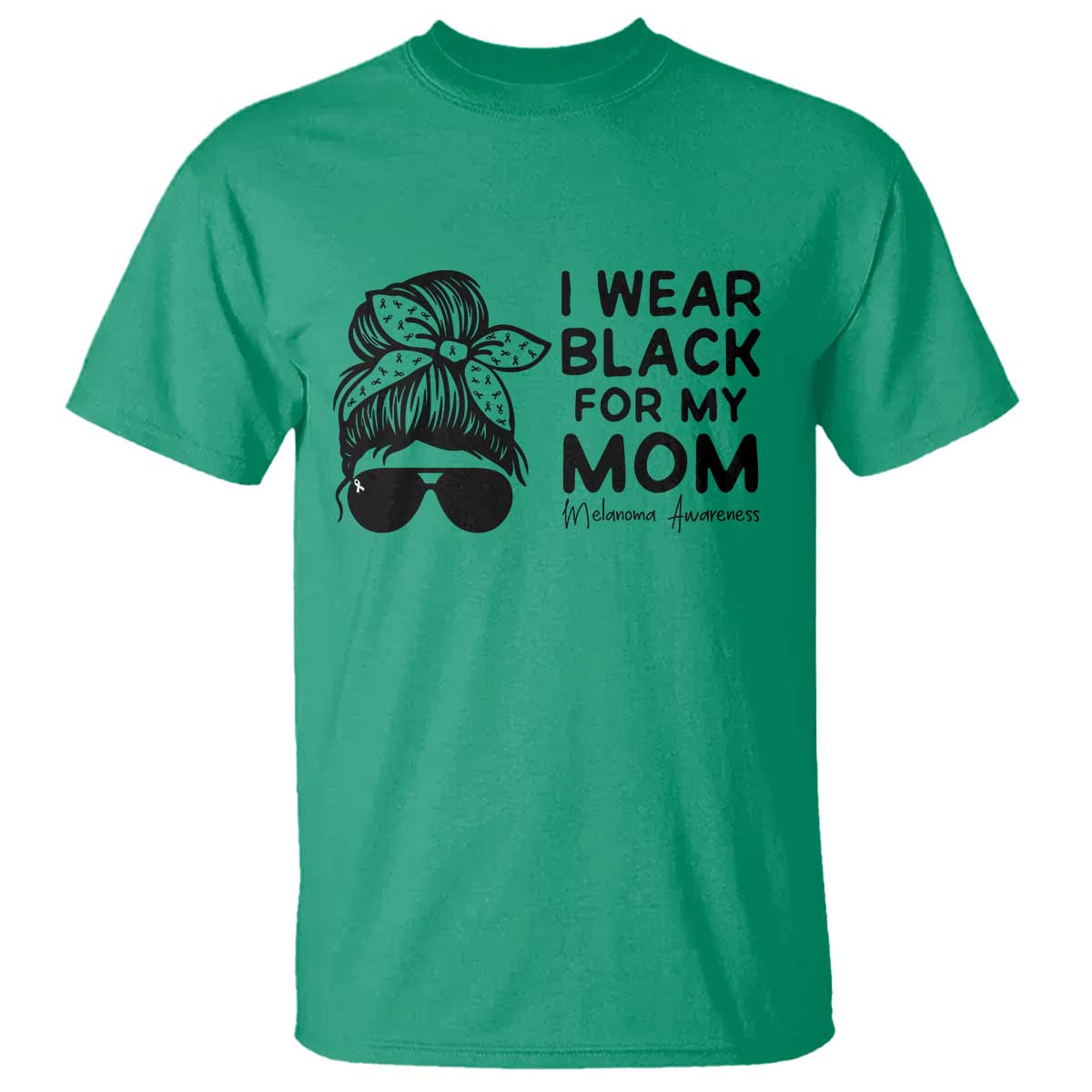 I Wear Black For My Mom T Shirt Melanoma Awareness Family Gift