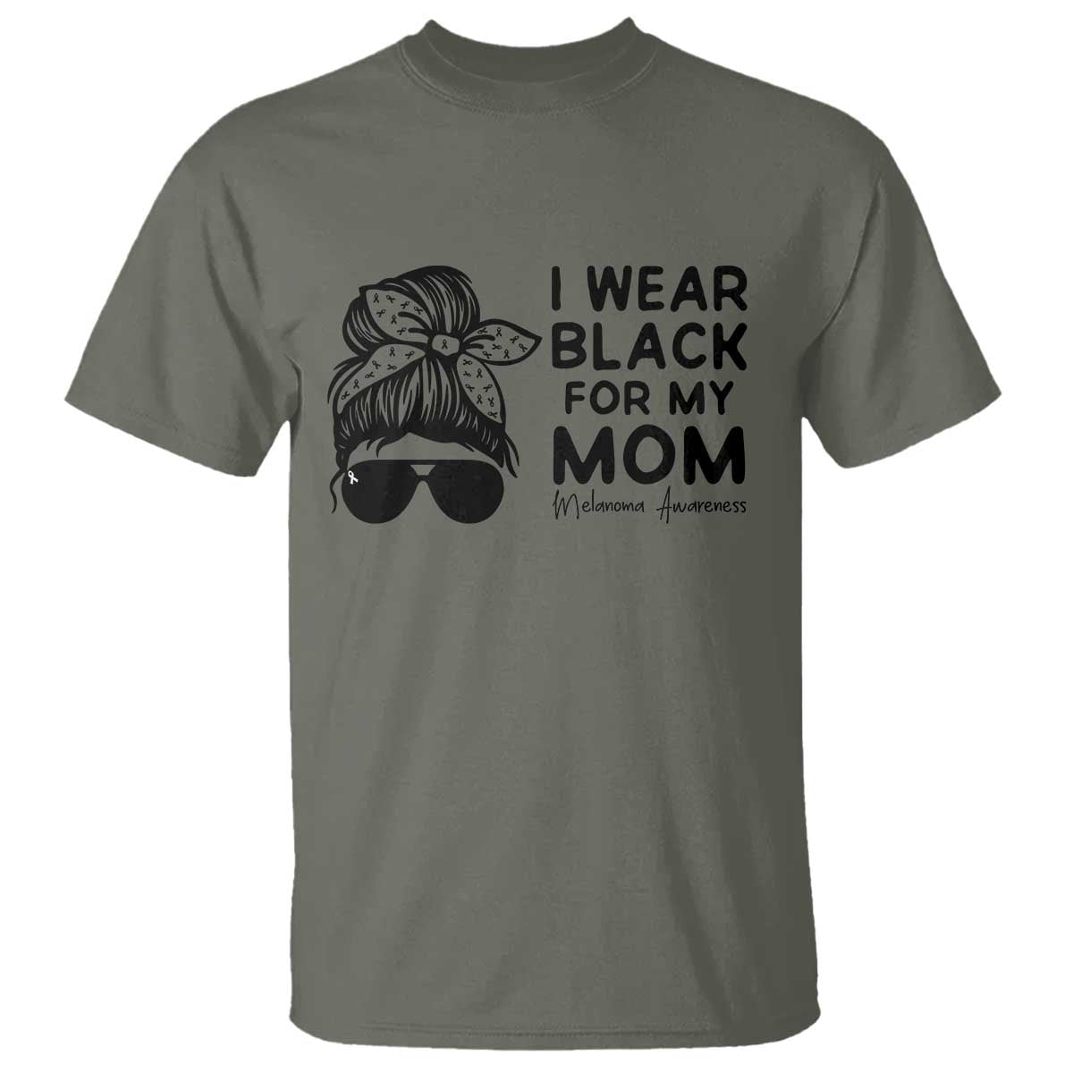 I Wear Black For My Mom T Shirt Melanoma Awareness Family Gift