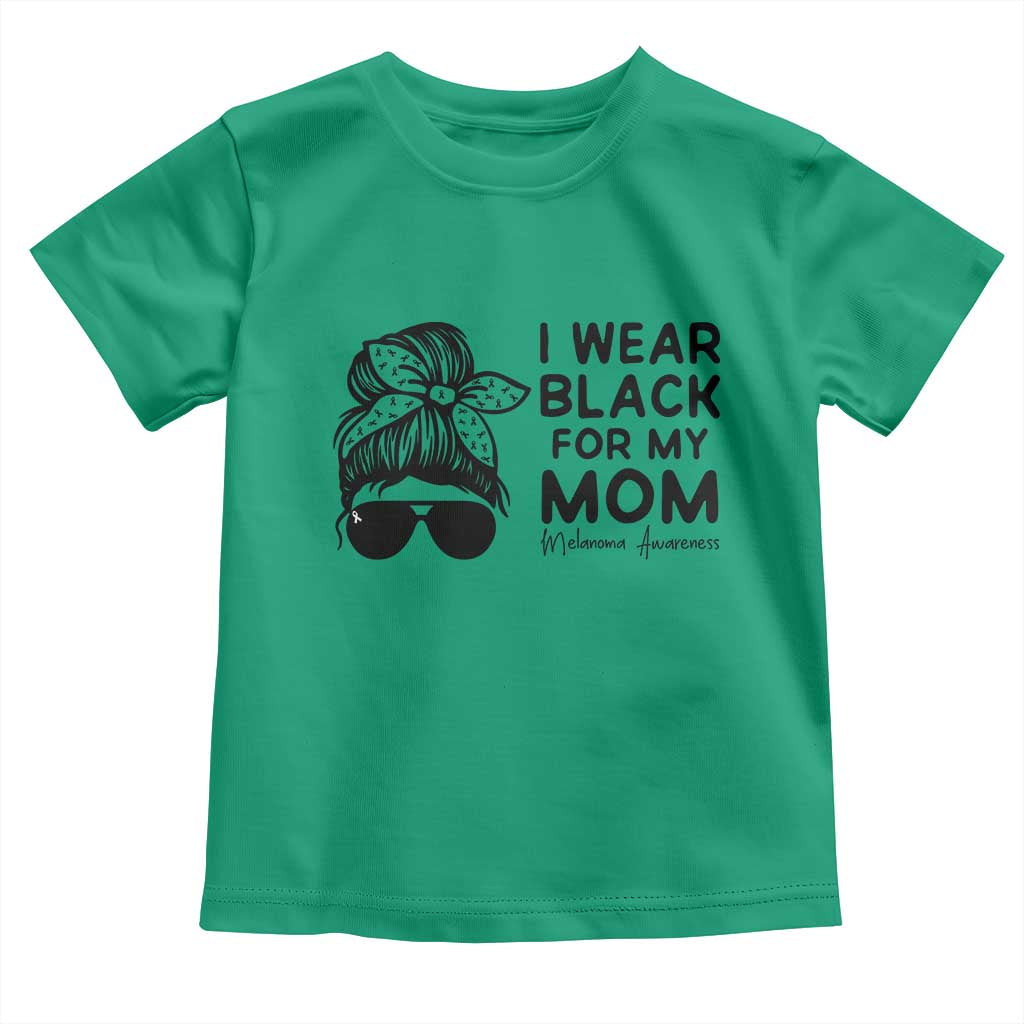 I Wear Black For My Mom Toddler T Shirt Melanoma Awareness Family Gift