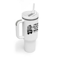 I Wear Black For My Mom Tumbler With Handle Melanoma Awareness Family Gift
