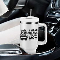 I Wear Black For My Mom Tumbler With Handle Melanoma Awareness Family Gift