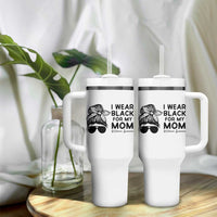 I Wear Black For My Mom Tumbler With Handle Melanoma Awareness Family Gift
