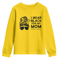 I Wear Black For My Mom Youth Sweatshirt Melanoma Awareness Family Gift