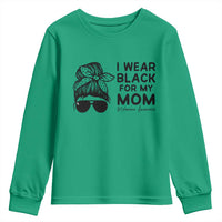 I Wear Black For My Mom Youth Sweatshirt Melanoma Awareness Family Gift