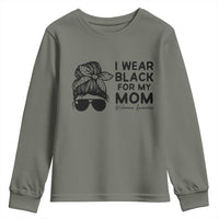 I Wear Black For My Mom Youth Sweatshirt Melanoma Awareness Family Gift