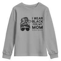 I Wear Black For My Mom Youth Sweatshirt Melanoma Awareness Family Gift