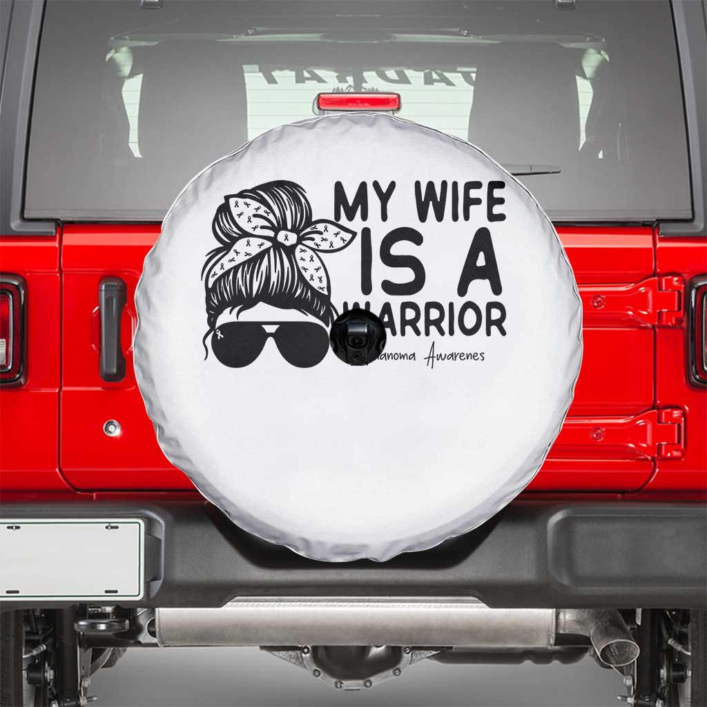 My Wife Is A Warrior Spare Tire Cover Melanoma Awareness Husband Gift