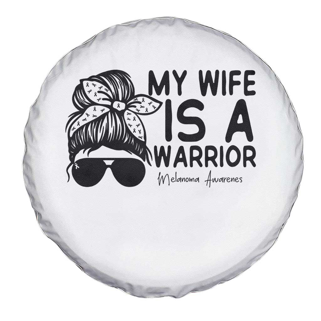 My Wife Is A Warrior Spare Tire Cover Melanoma Awareness Husband Gift