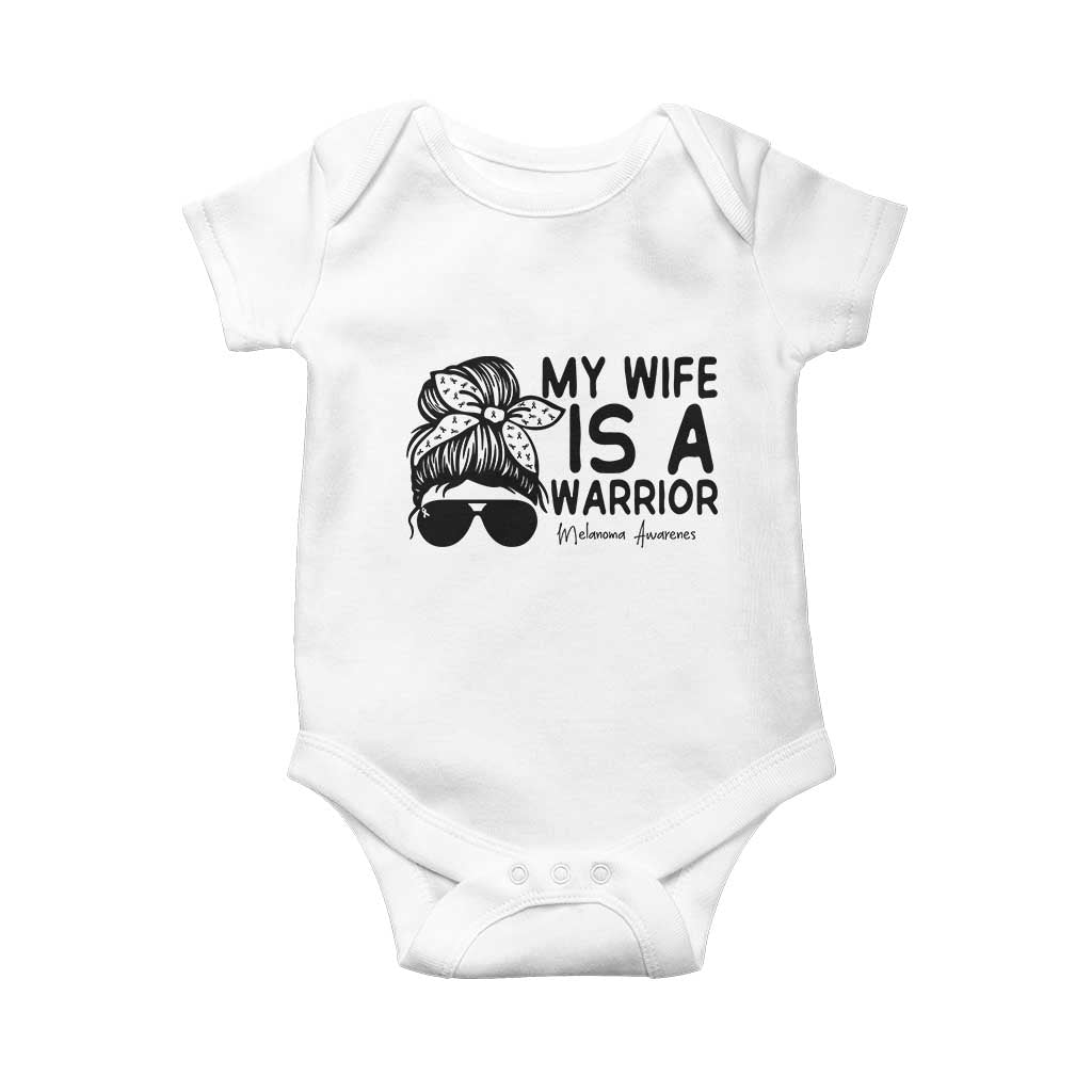 My Wife Is A Warrior Baby Onesie Melanoma Awareness Husband Gift