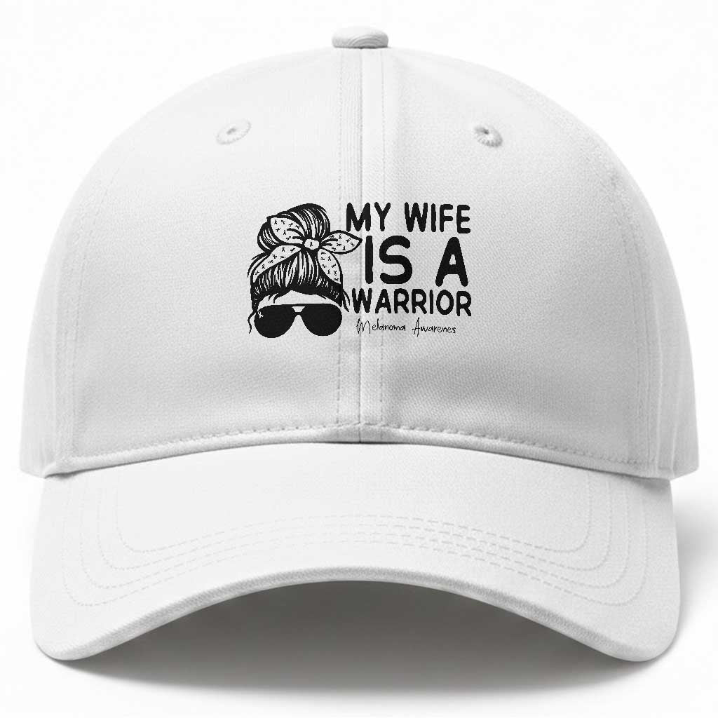 My Wife Is A Warrior Baseball Cap Melanoma Awareness Husband Gift