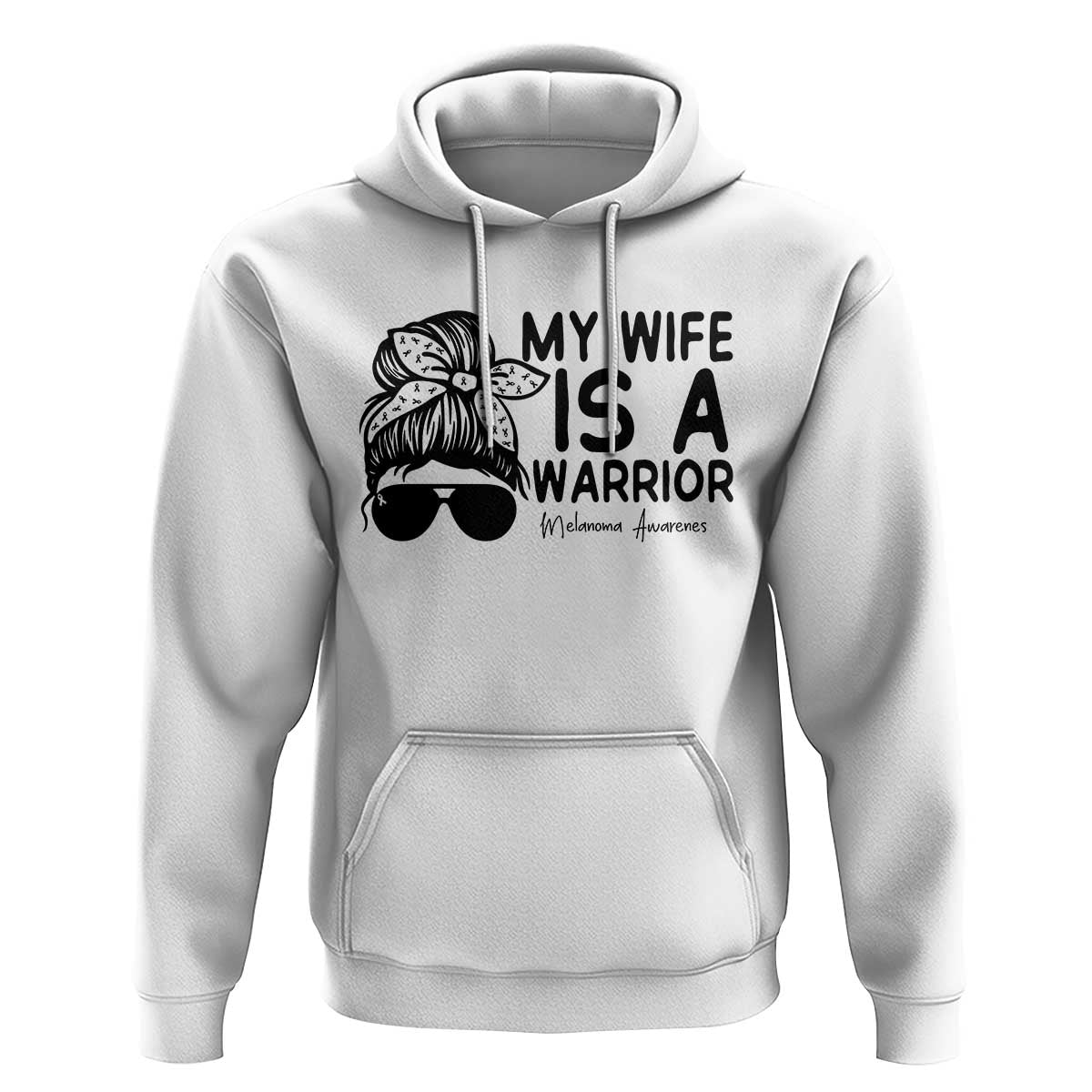 My Wife Is A Warrior Hoodie Melanoma Awareness Husband Gift