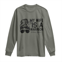 My Wife Is A Warrior Long Sleeve Shirt Melanoma Awareness Husband Gift