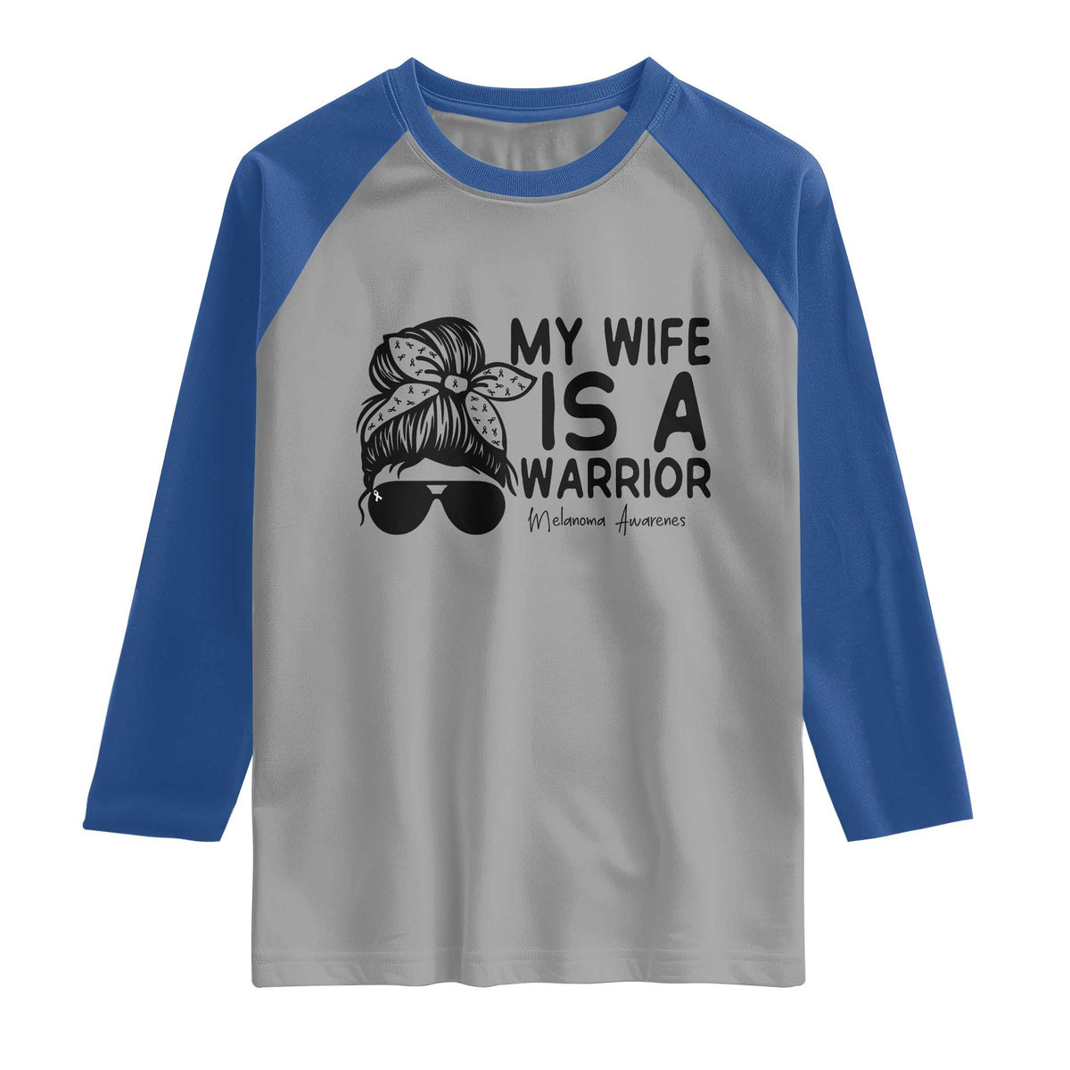 My Wife Is A Warrior Raglan Shirt Melanoma Awareness Husband Gift