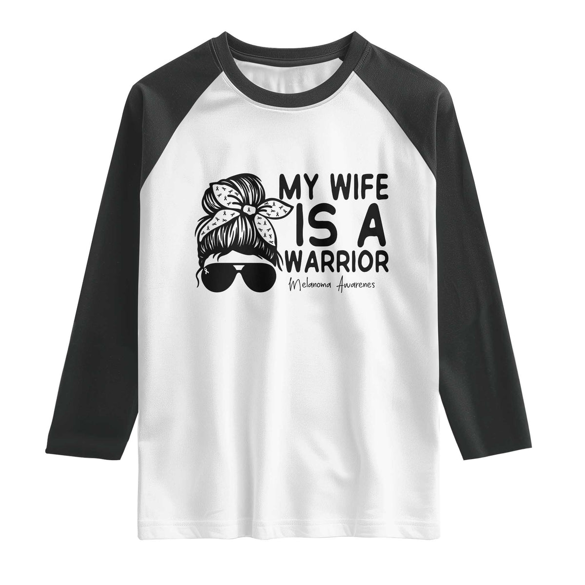 My Wife Is A Warrior Raglan Shirt Melanoma Awareness Husband Gift