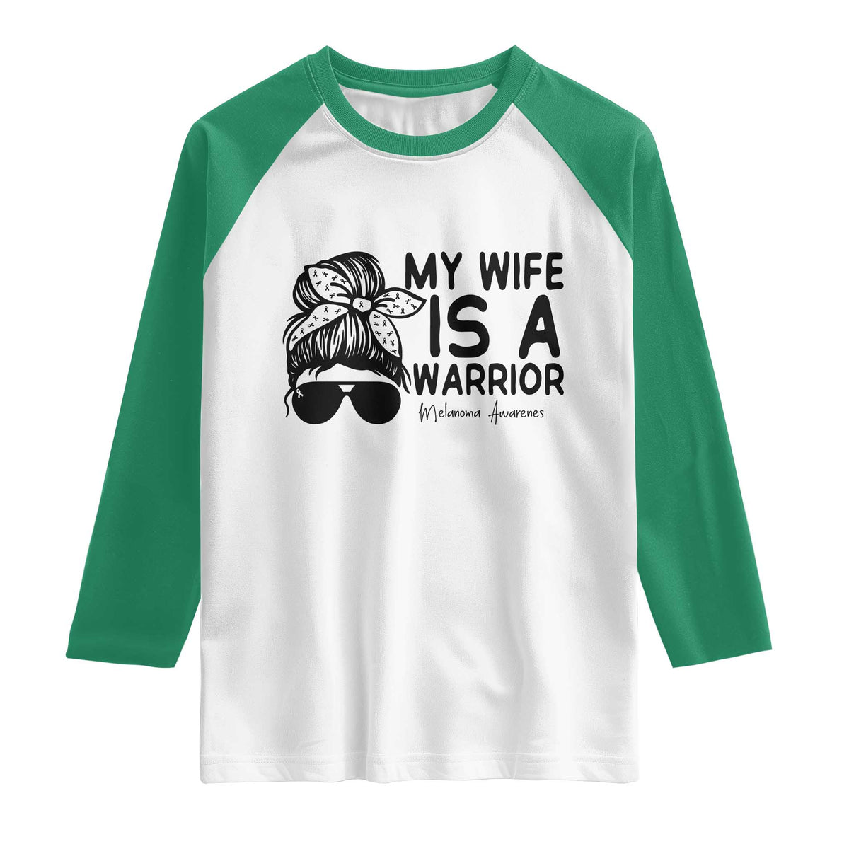 My Wife Is A Warrior Raglan Shirt Melanoma Awareness Husband Gift