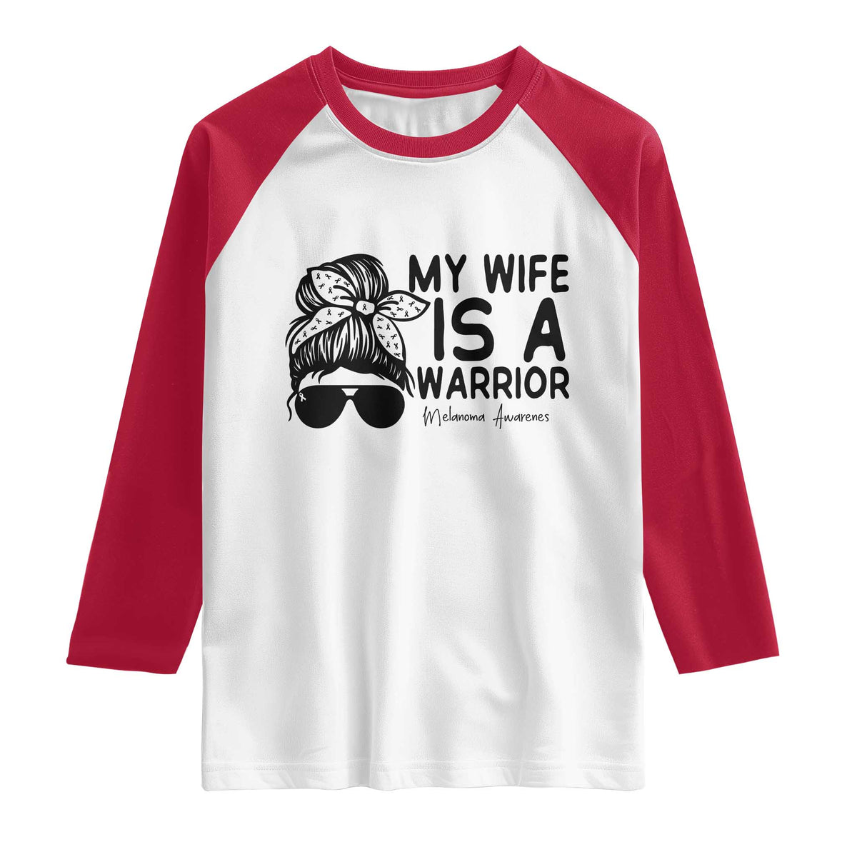 My Wife Is A Warrior Raglan Shirt Melanoma Awareness Husband Gift