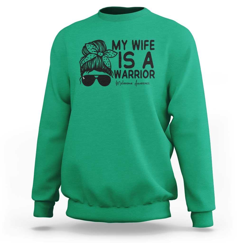My Wife Is A Warrior Sweatshirt Melanoma Awareness Husband Gift