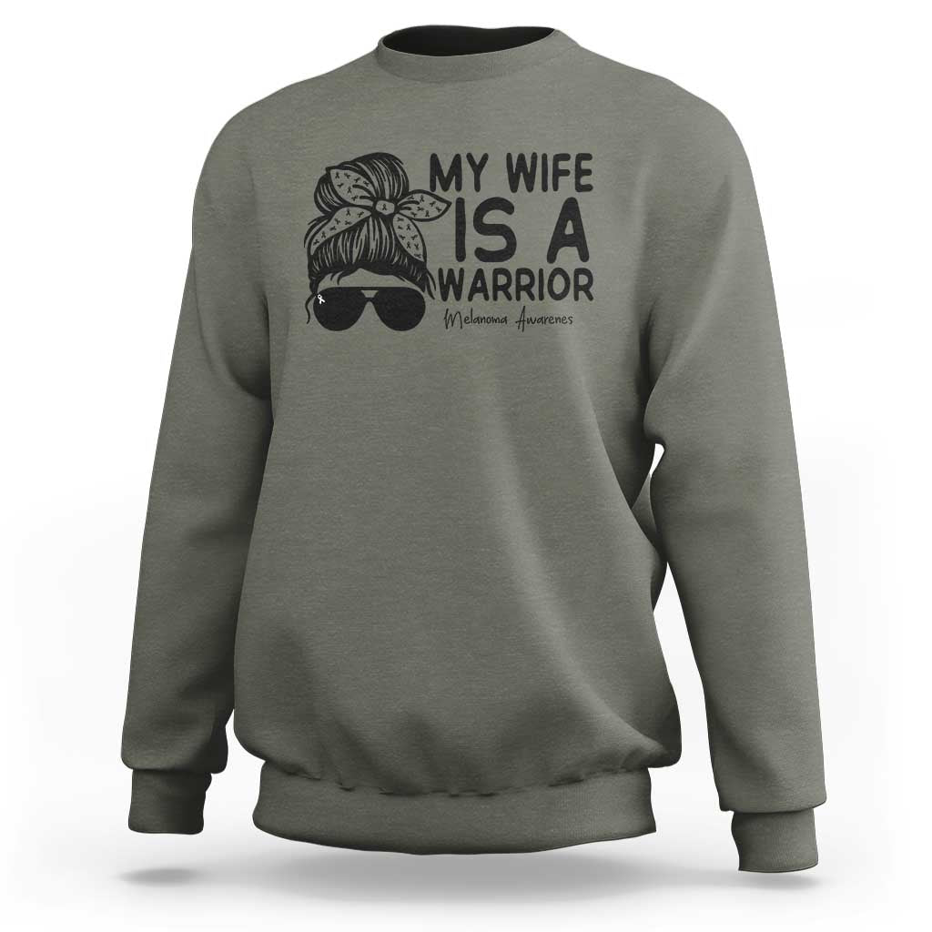 My Wife Is A Warrior Sweatshirt Melanoma Awareness Husband Gift