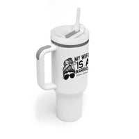 My Wife Is A Warrior Tumbler With Handle Melanoma Awareness Husband Gift