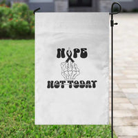 Melanoma Fighter Gift Garden Flag Funny Skeleton Nope Not Today