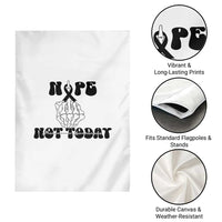 Melanoma Fighter Gift Garden Flag Funny Skeleton Nope Not Today