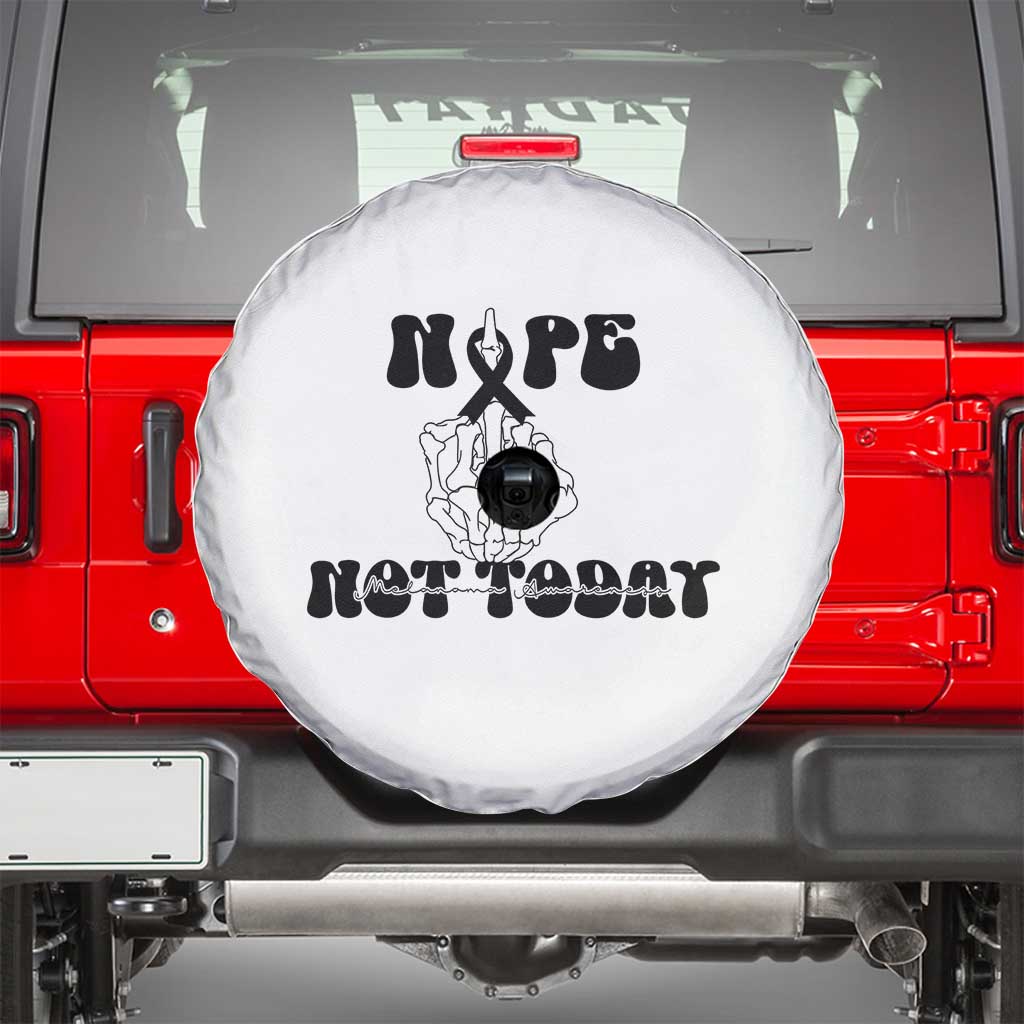 Melanoma Fighter Gift Spare Tire Cover Funny Skeleton Nope Not Today