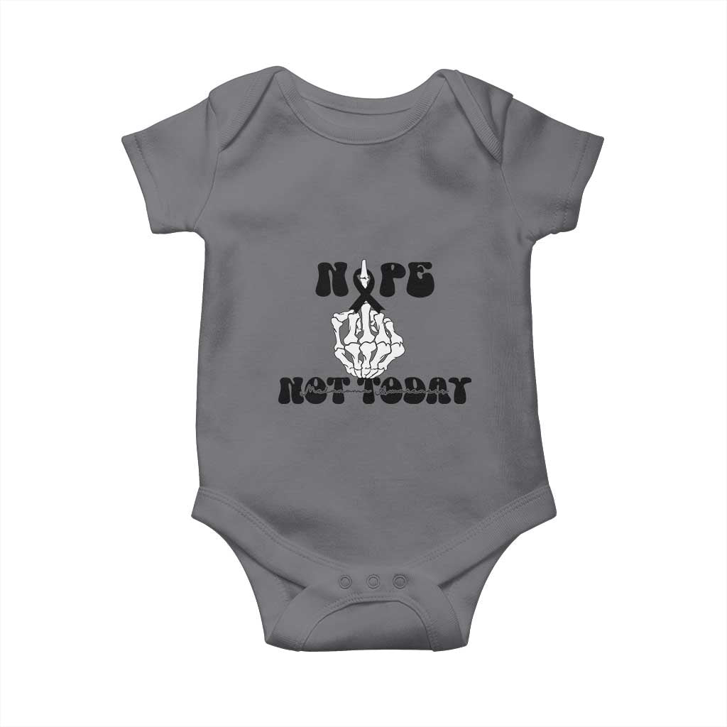 Melanoma Fighter Gift Baby Onesie Funny Skeleton Nope Not Today