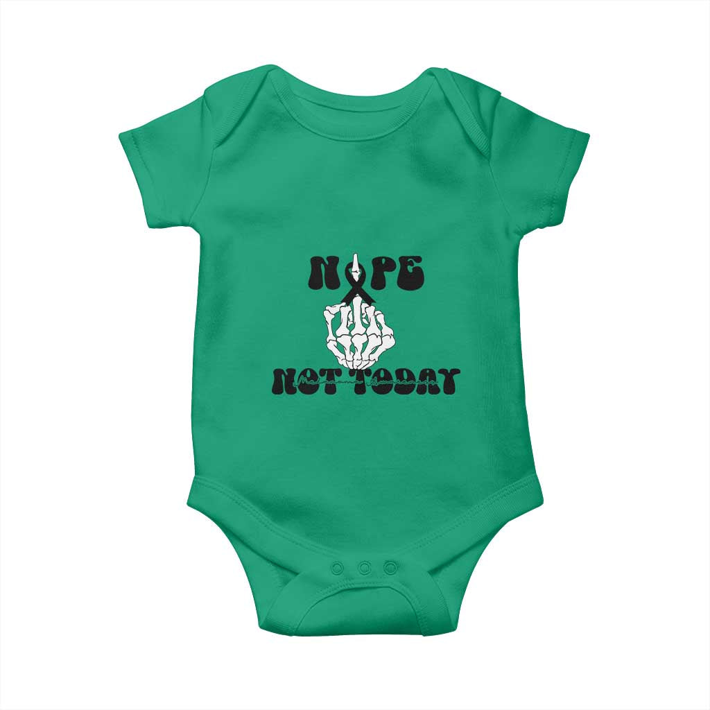 Melanoma Fighter Gift Baby Onesie Funny Skeleton Nope Not Today