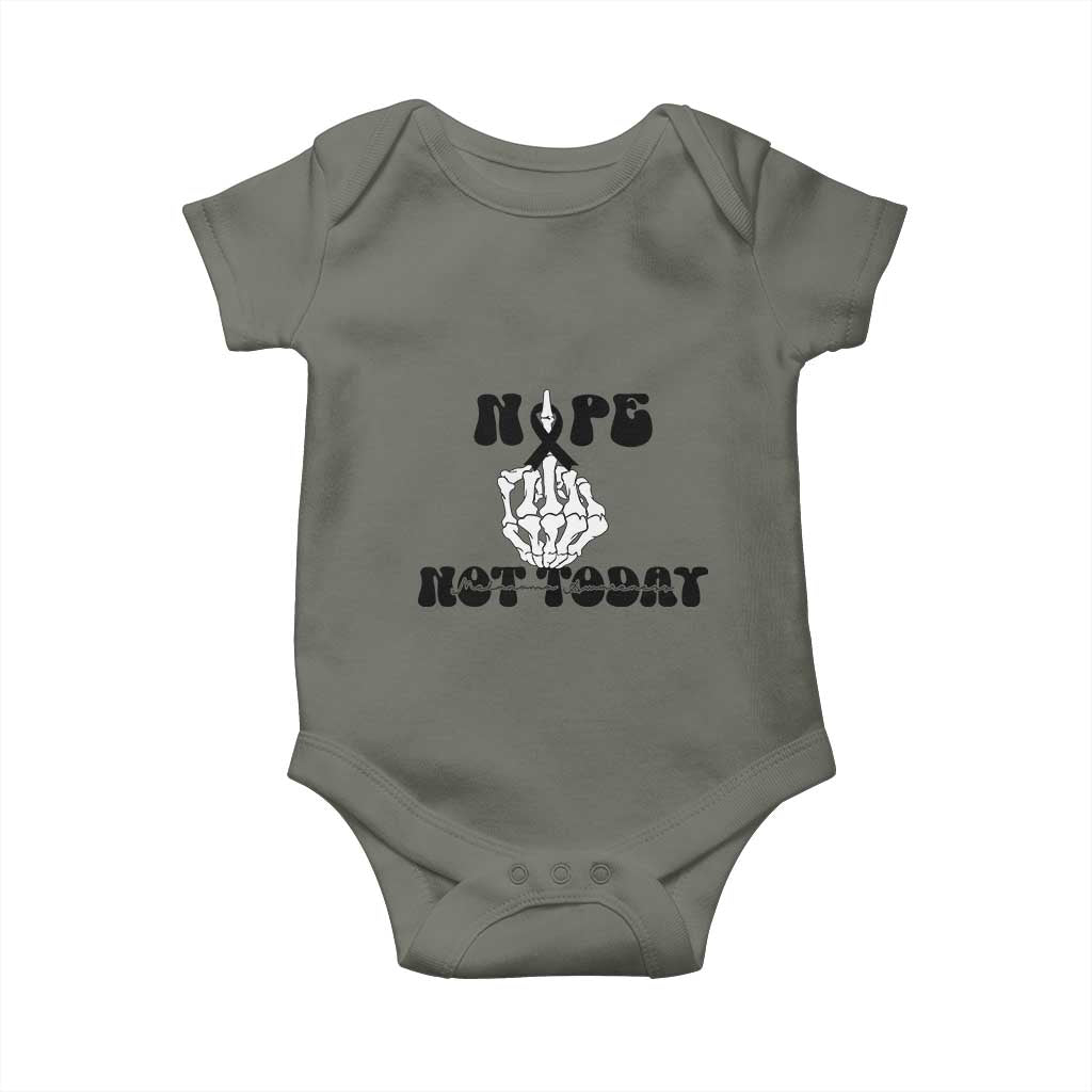 Melanoma Fighter Gift Baby Onesie Funny Skeleton Nope Not Today