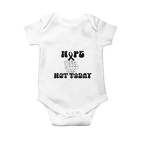 Melanoma Fighter Gift Baby Onesie Funny Skeleton Nope Not Today