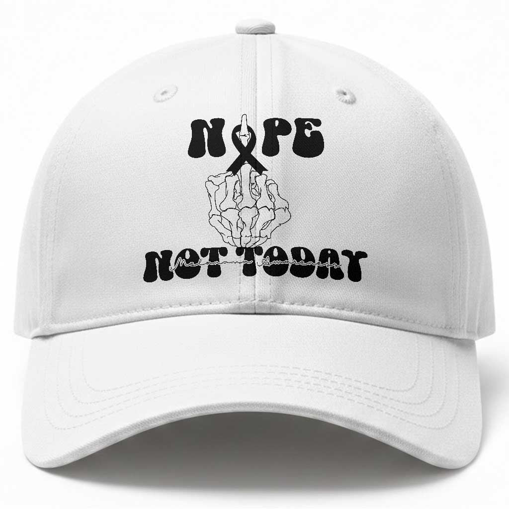 Melanoma Fighter Gift Baseball Cap Funny Skeleton Nope Not Today