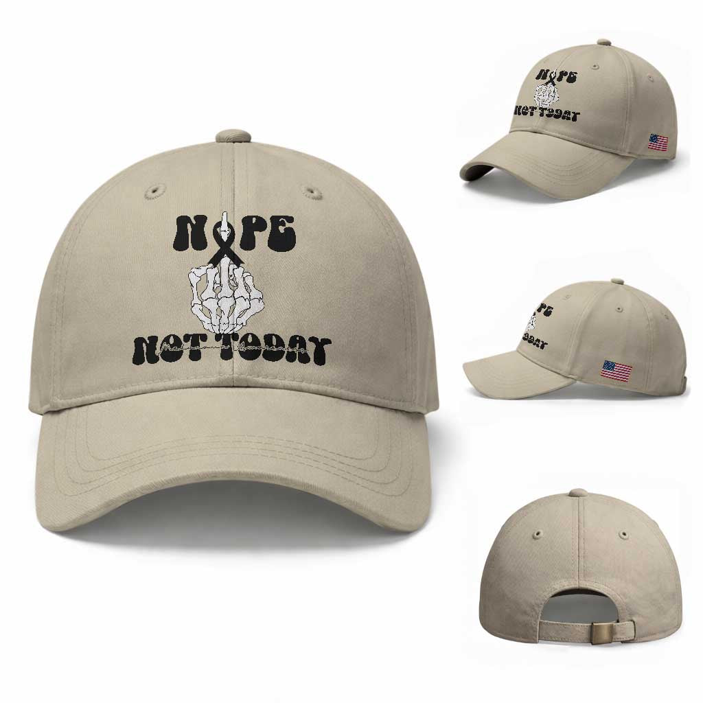 Melanoma Fighter Gift Baseball Cap Funny Skeleton Nope Not Today