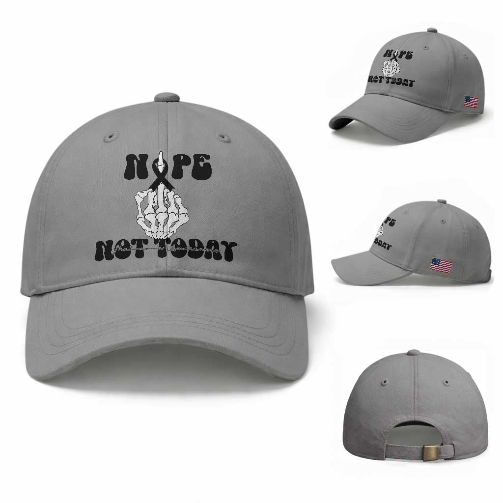 Melanoma Fighter Gift Baseball Cap Funny Skeleton Nope Not Today