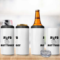 Melanoma Fighter Gift 4 in 1 Can Cooler Tumbler Funny Skeleton Nope Not Today