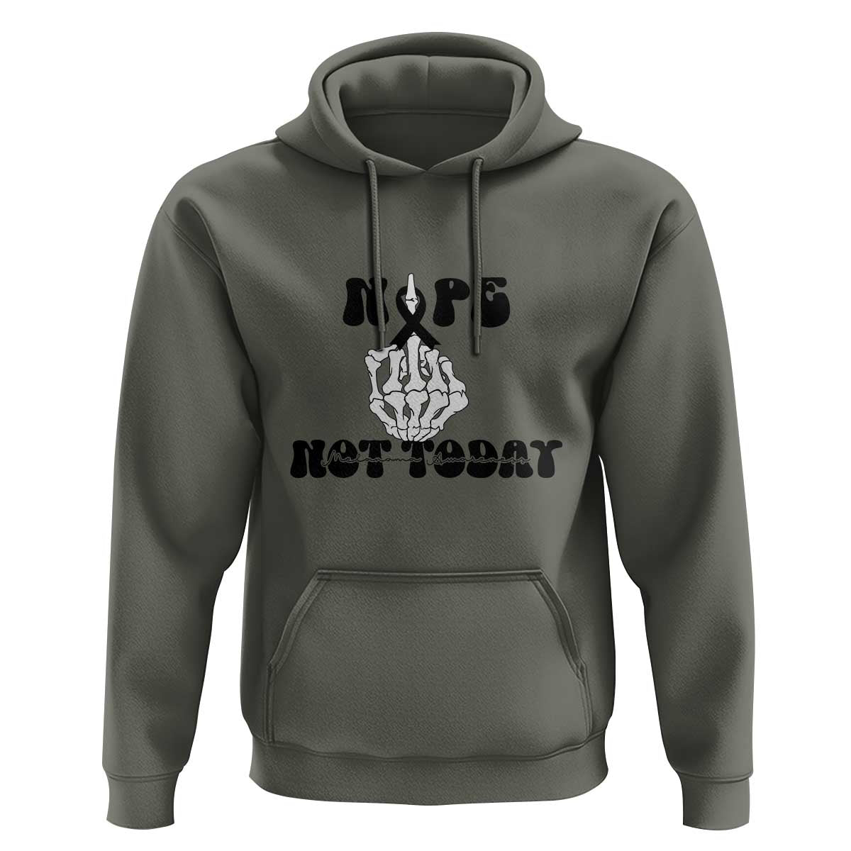 Melanoma Fighter Gift Hoodie Funny Skeleton Nope Not Today