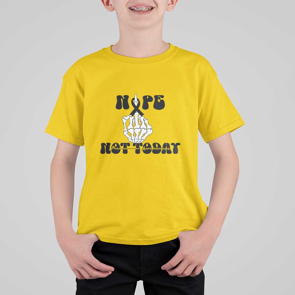 Melanoma Fighter Gift T Shirt For Kid Funny Skeleton Nope Not Today