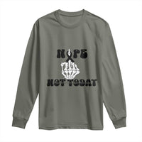 Melanoma Fighter Gift Long Sleeve Shirt Funny Skeleton Nope Not Today