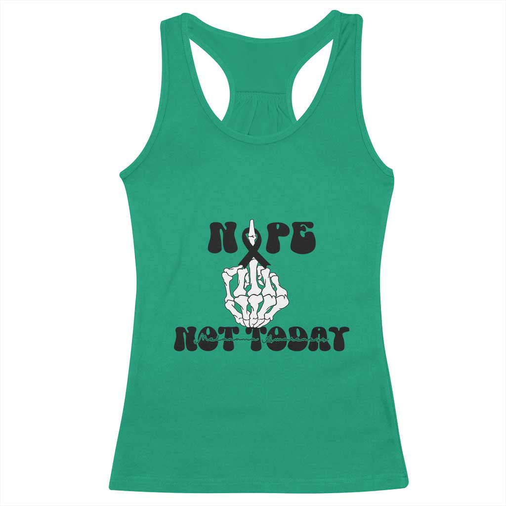 Melanoma Fighter Gift Racerback Tank Top Funny Skeleton Nope Not Today