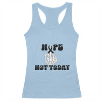 Melanoma Fighter Gift Racerback Tank Top Funny Skeleton Nope Not Today