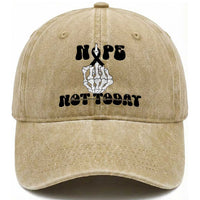 Melanoma Fighter Gift Washed Cotton Baseball Cap Funny Skeleton Nope Not Today