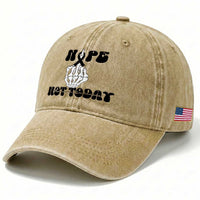 Melanoma Fighter Gift Washed Cotton Baseball Cap Funny Skeleton Nope Not Today