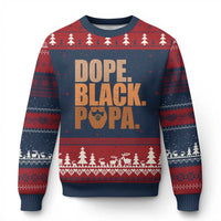 Dope Black Papa Ugly Christmas Sweater Proud African American Fathers Day Gift