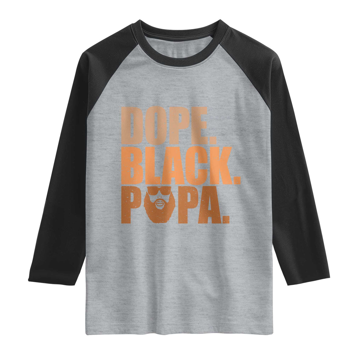Dope Black Papa Raglan Shirt Proud African American Fathers Day Gift