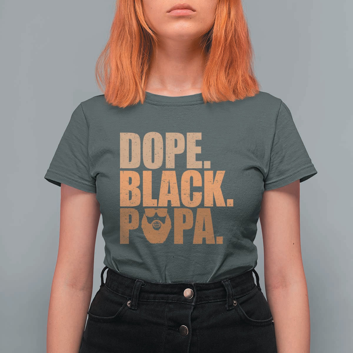 Dope Black Papa T Shirt For Women Proud African American Fathers Day Gift